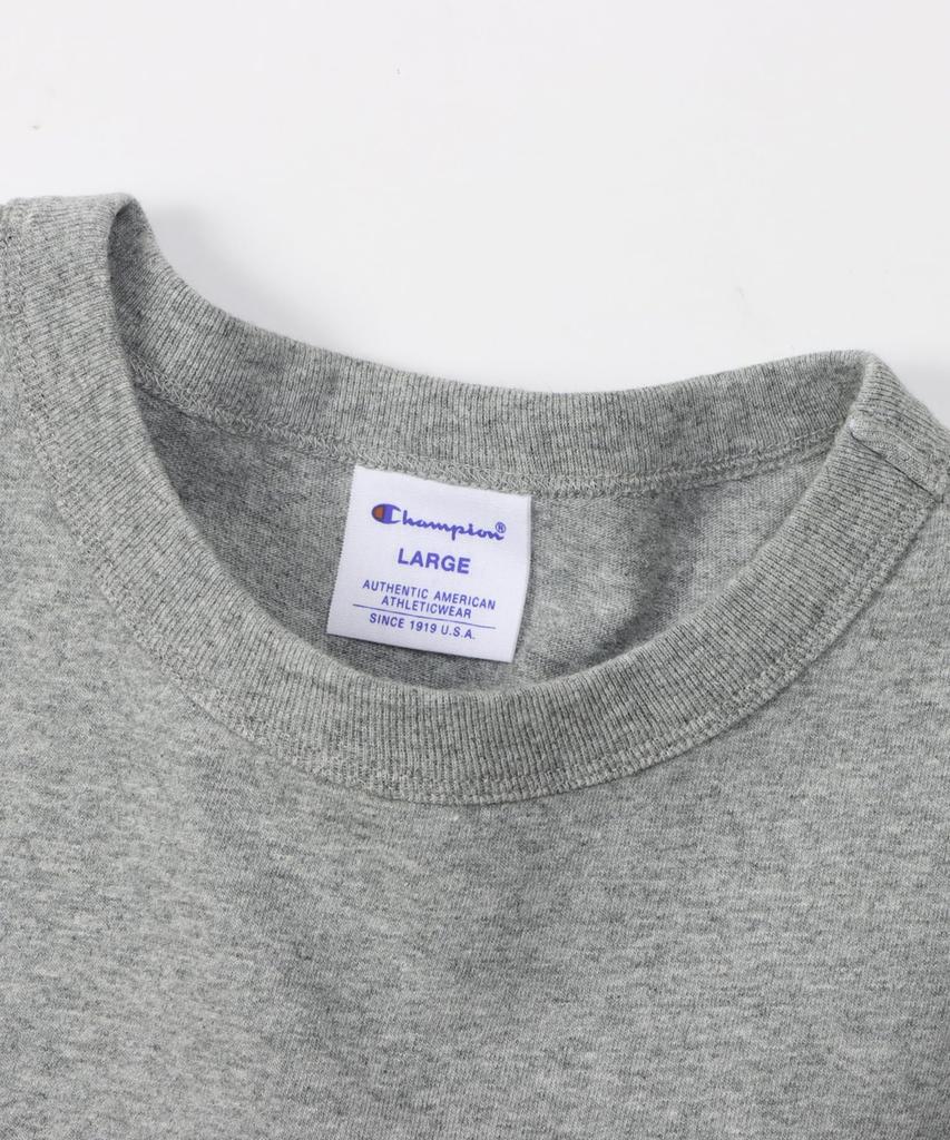 Champion Basic Short Sleeve Oxford Short Crew USA Graphic Print Men's T-Shirt, C3-B344, Gray, Sleeves, Neck, 100% Cotton, Fabric,