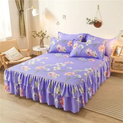 Krajkové prostěradlo sukně s květinovým potiskem přikrývka na postel Single/Queen/King Size přehoz na postel (Žádný povlak na polštář