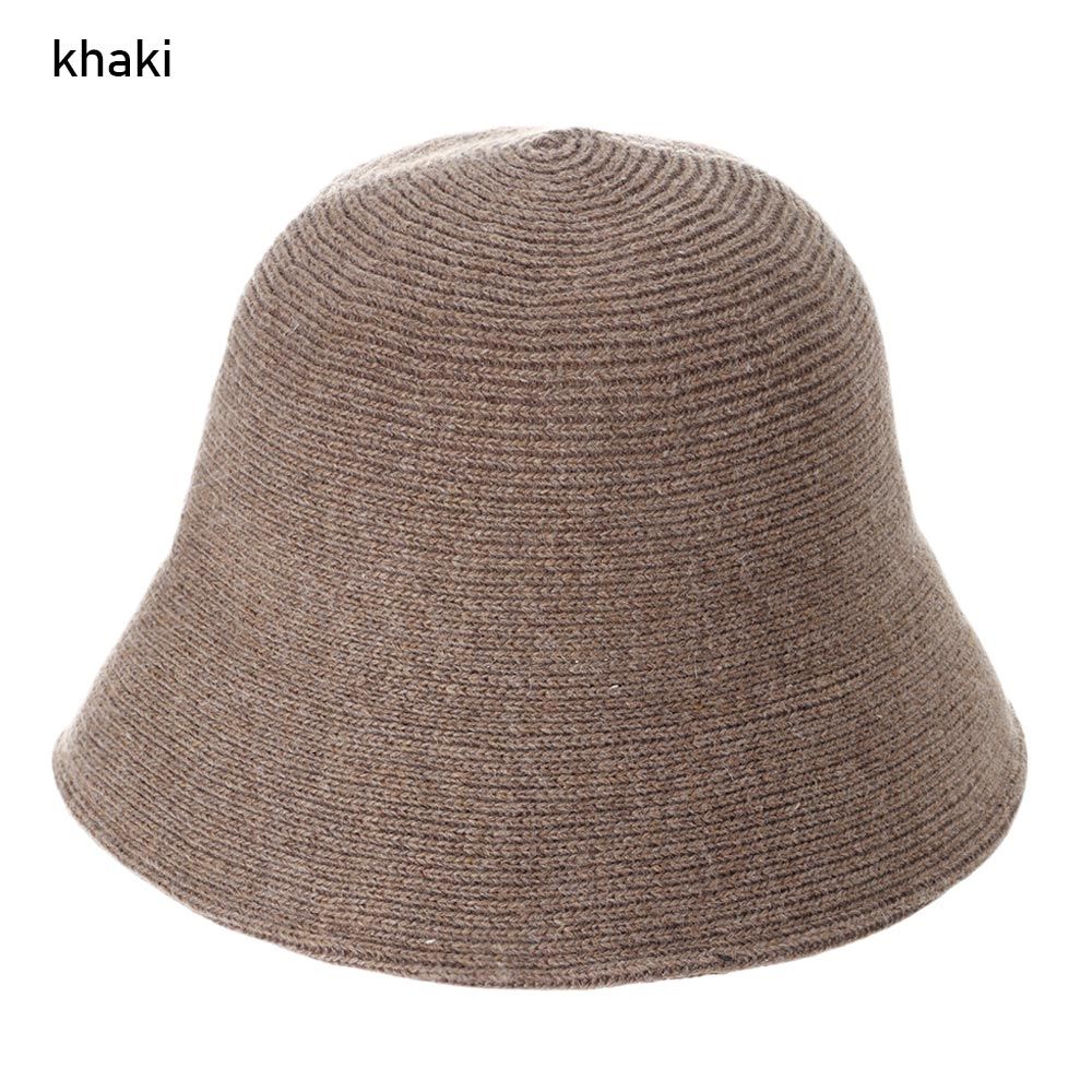 Women Warm Wool Foldable Bucket Hat Sun Cap Panama Hat Fisherman Cap
