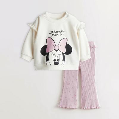 2Pcs Toddler Girl Clothes for Spring Autumn Cute Cartoon Printed O-neck Top + Leggings Baby Casual Clothes Suit