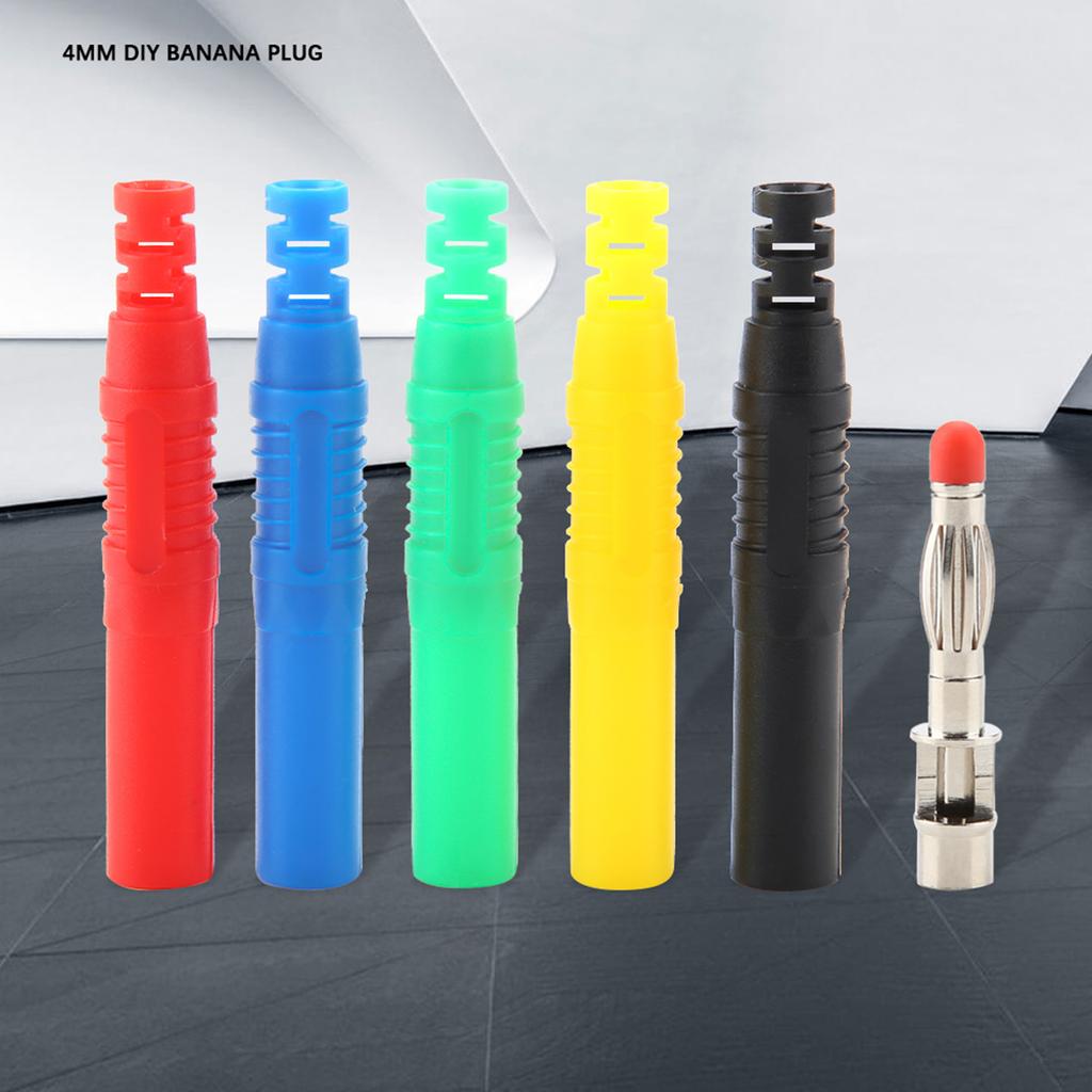 P3013 10pcs 4mm Nickle Plated Copper Banana Plug DIY Solder Assembly Connector