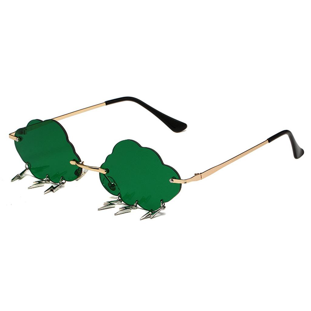 Stylish Cloud Lightning Sunglasses for Girls Boys Photo Props Travel Hip Hop Sunglasses Frameless Hip Hop Glasses