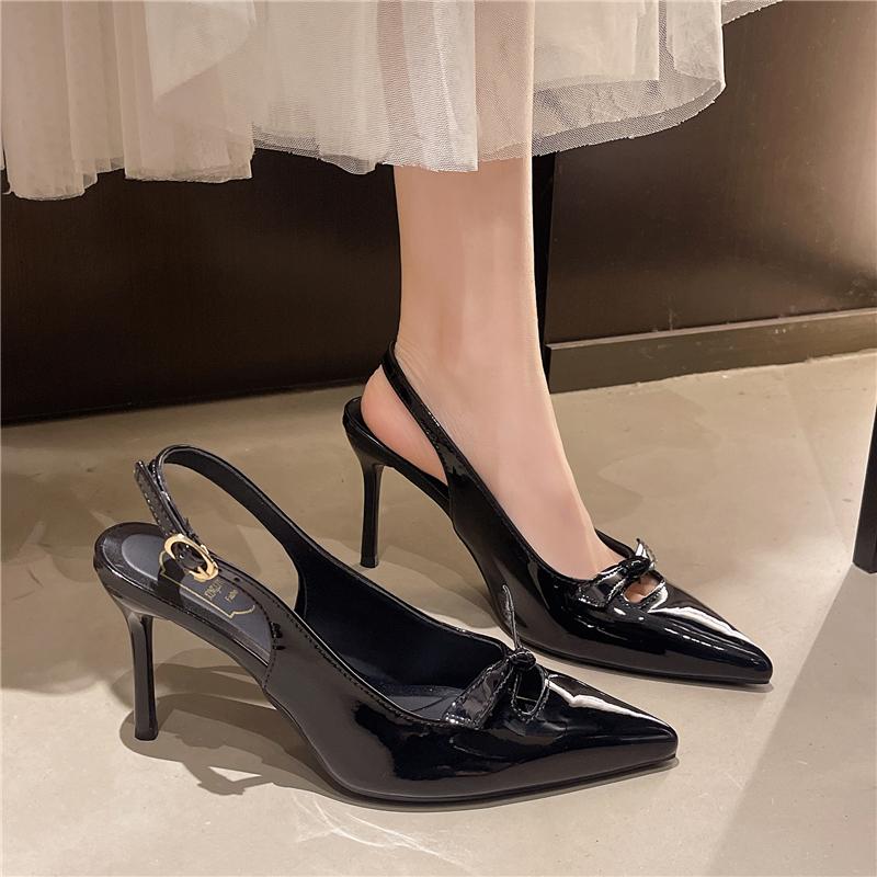 Spitze Zehenmode-Sandalen 2026 Sommer Neu Hinten Offen Französisches Temperament Berühmtheit Hohe Absätze