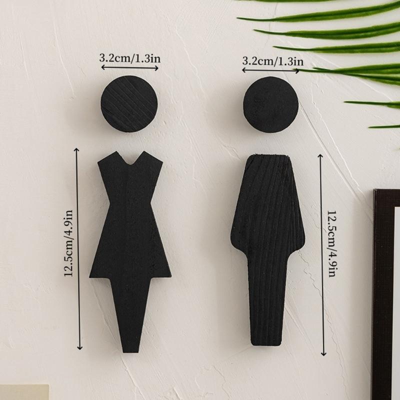 Elegant Wood Bathroom Signs Men and Women Toilet Door Signs Restroom Wall Plaques for Home Office and Restaurant Decors