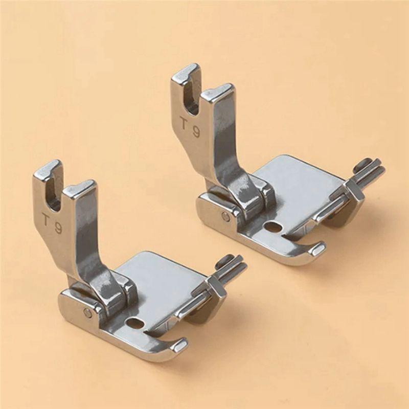 ABWR-2 PCS T9 Universal Presser Foot Silver Steel Hemming 3-In-1 Multifunctional Sewing Machine Presser Foot