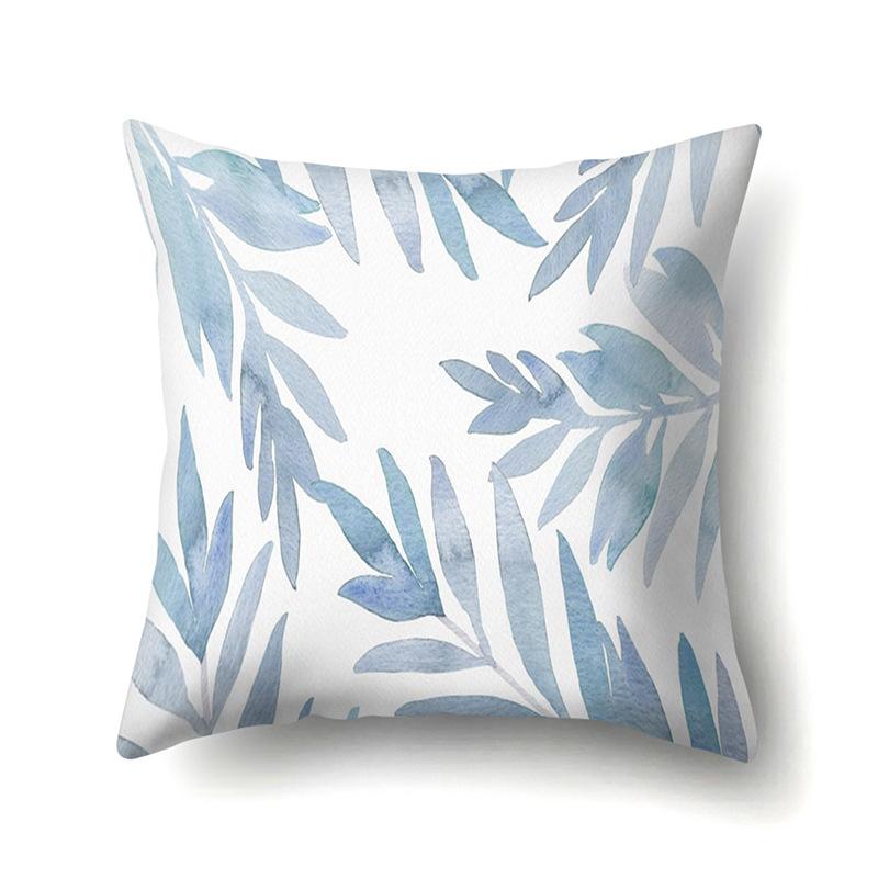 Polyester Pillowcase Nordic Plant Ins Style Flower Print Peach Leather Velvet Pillowcase