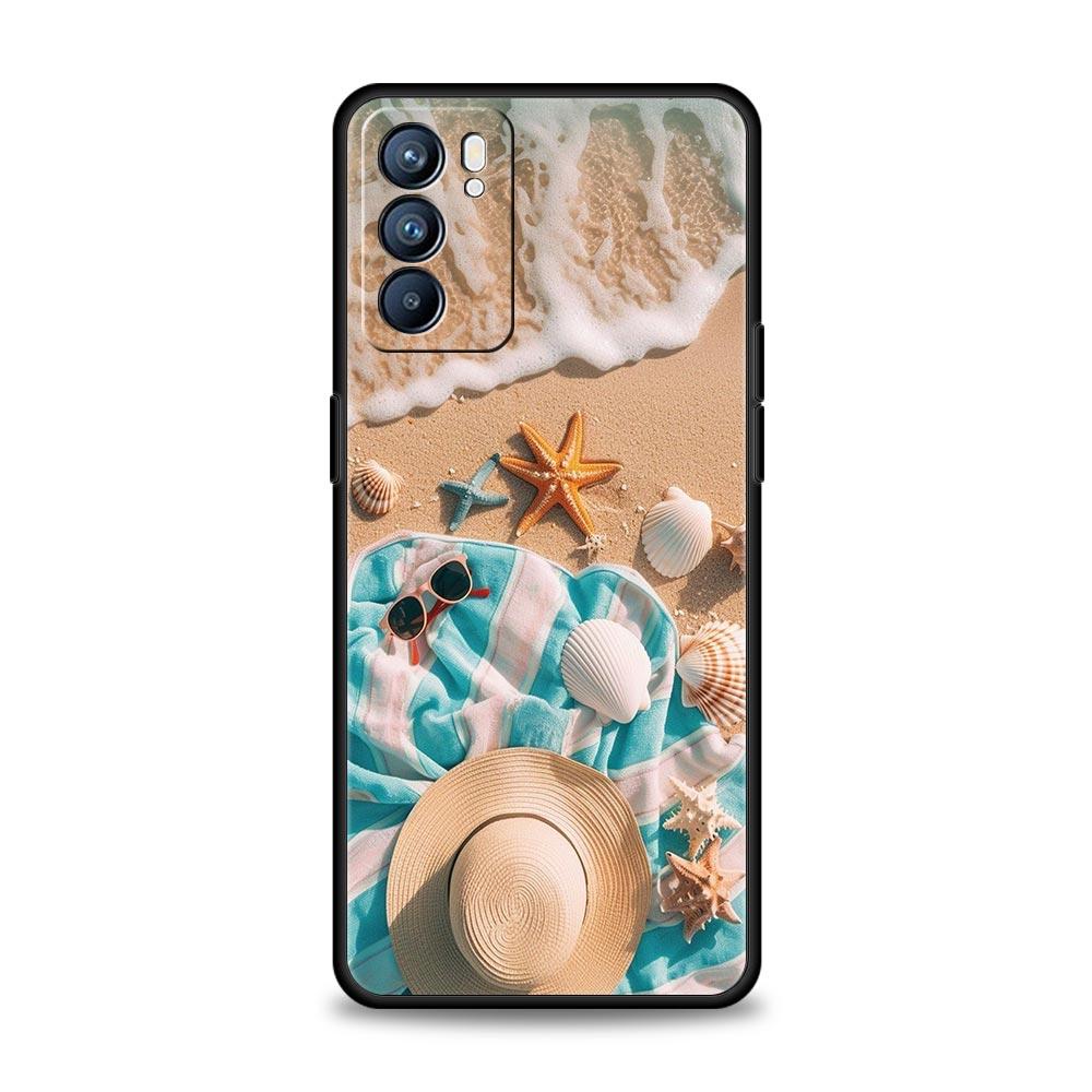 Summer Beach Phone Case For Oppo Reno 13 12 11 10 7 F Find X5 X6 A98 A80 A79 A78 A57 A54 A31 A17 Pro 5G Soft TPU Cover Funda Bag