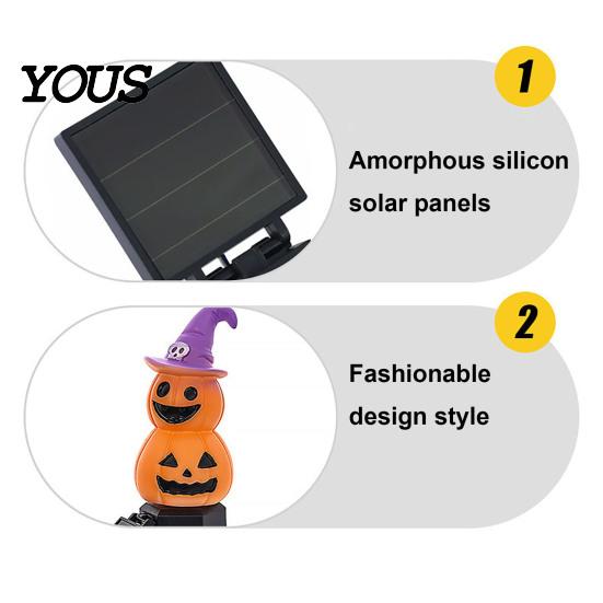 Waterproof Garden Stakes Halloween Solar Pumpkin Light, Ghost Stake Decorative Porch Lights LED Pathway Light for Yard Patio Lawn Decor Autumn