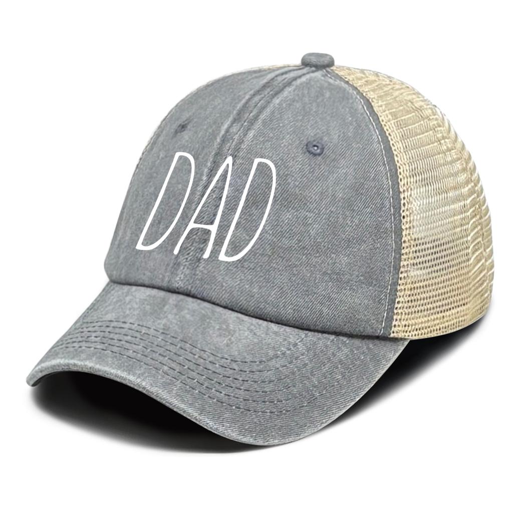 DAD And MOM Mesh Cap Adjustable Trucker Hat Grandpa Grandma Caps Distressed Snapback Baseball Cap Ideal Choice For Family