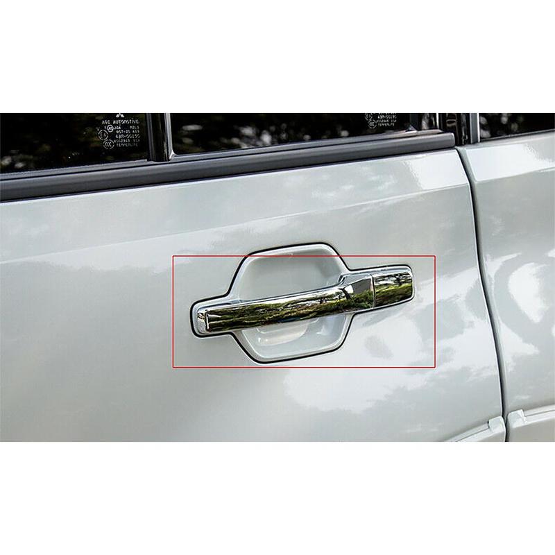 Car Silver Exterior Side Door Handle Cover Cap Trim Fit For Mitsubishi Pajero Shogun V80 2007-