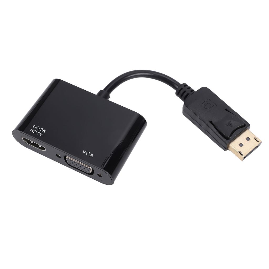 DisplayPort To HD Multimedia Interface VGA Adapter 2 in 1 DisplayPort To VGA Converter Hub Black