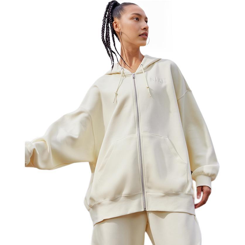 New Nike Women'ss Zip-Up Hooded Jacket 'Coconut Milk' HF0422-113