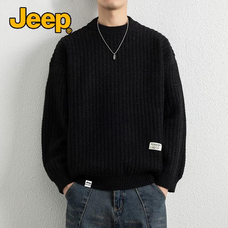 JEEP Men's Casual Crew Neck Knit Sweater