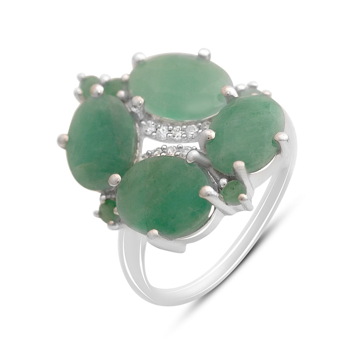 

Silver ring with natural emerald, cubic zirconia, product weight 4.19 g (2172444) 18 смарагдовий