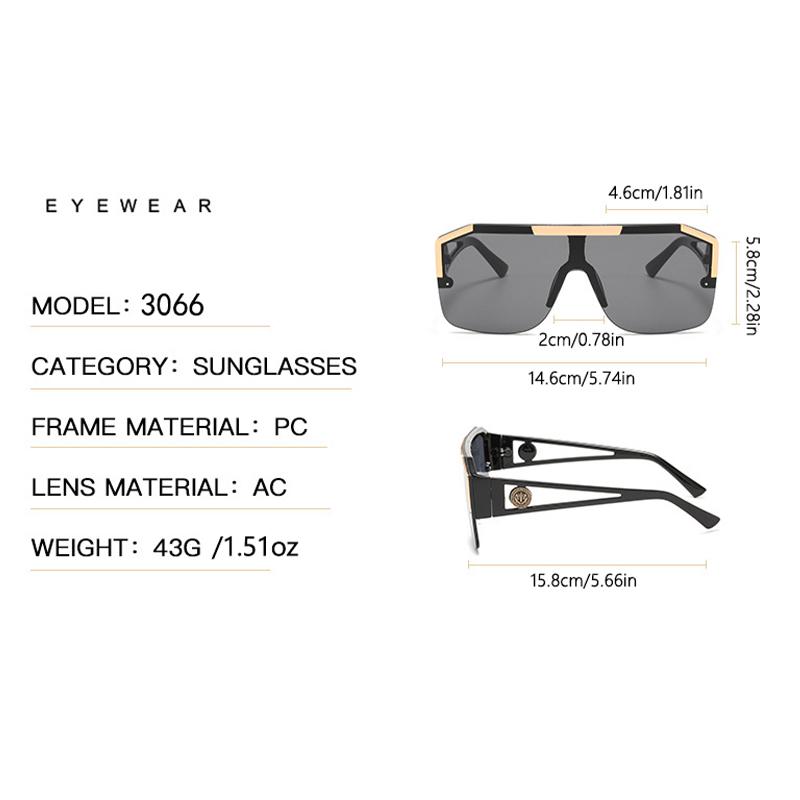 New Lion Head Integrated Sunglasses Trendy Large Frame Sunglasses Female Personalized Hollow Leg Sunglasses