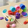 Rainbow Balls In Cups Color Matching Toy Engaging Educational Plaything Developmental Learning