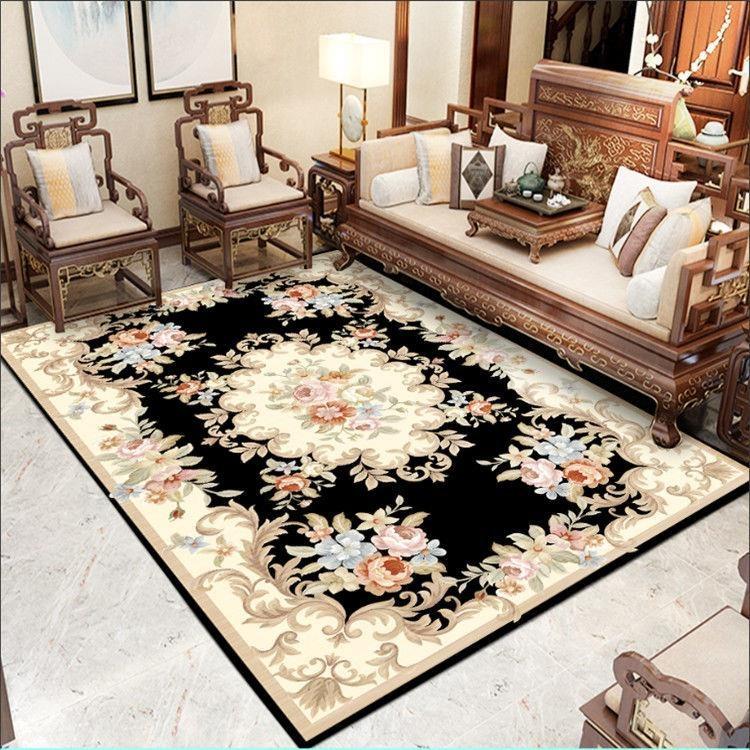 

Легкая роскошь Ретро Европейский стиль Цветы Ковер Гостиная Диван Спальня Кабинет Кухня Входной Дверной Коврик Нескользящий Домашний Декор Ковер 40x60cm
