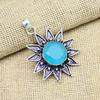 Blue Chalcedony Gemstone Jewelry 925 Sterling Silver Handmade Wonderful Pendant For Women