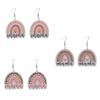 2023 Mother's Day Rainbow Wood Pendant Earrings - Holiday Party Jewelry