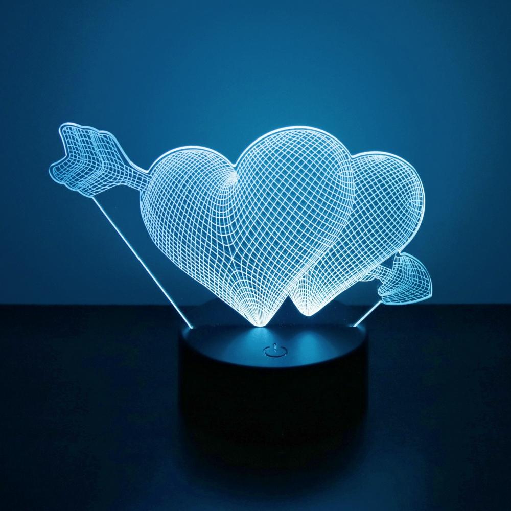 3D LED Night Light USB RGB Lamp illusion I Love You Gadget Heart Bedroom Desk Lamps Home Decoration Romantic Night Love Gifts