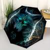 1 Stück Verzauberter Wolf Automatisches Öffnungs- und Schließschirm - Leichtes 3-fach Design, Geeignet für Fans, Reisen, Täglichen Gebrauch, Interessante Form, C