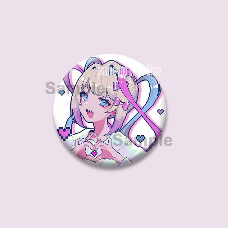 Pop Game Needy Streamer Overload Button Pins Cartoon KAngel Cosplay Badge Ame-chan Round Brooch Bag Hat Decor Jewelry Toys Gifts