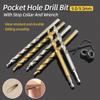 Broca escalonada giratoria de 9mm y 9,5mm con juego de Collar de parada para Kit de guía con portapiezas con orificios Kreg, herramientas de perforación de agujeros inclinados para carpintería