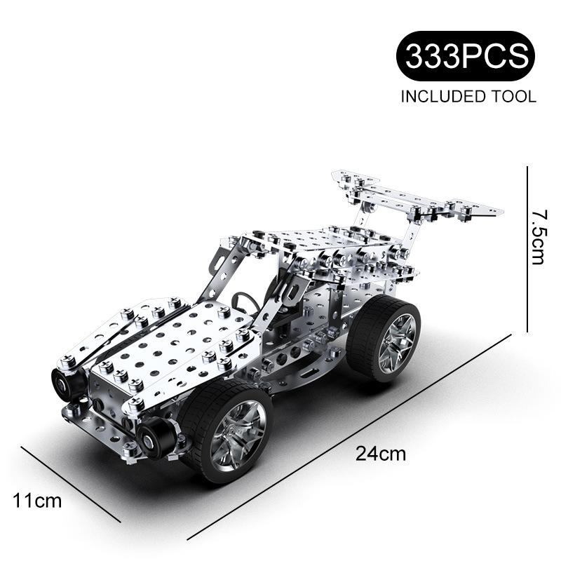 Creative 3D Metal Assembly Building Block Excavator Model Bulldozer Engineering Vehicle MOC Brick Nut Assembly Toy Boy Gift