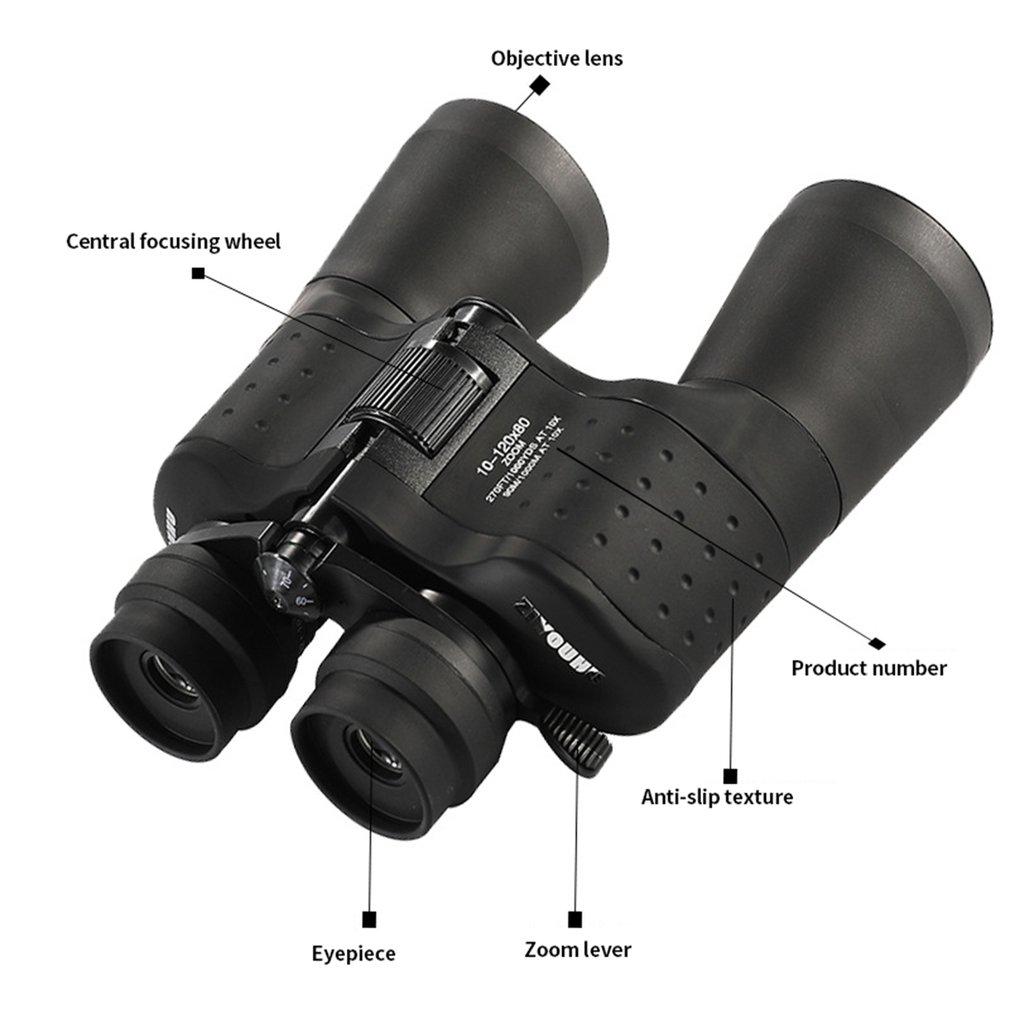 Professional HD 10-120x80 Binoculars Zoom High Magnification Night Vision Hunting Telescope Wide Angle Binocular Dropshipping