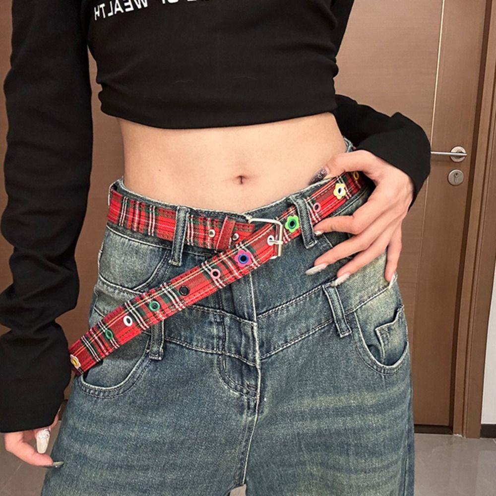 

Adjustable Jeans Waistband Korean Style Trouser Decoration All-match Retro Y2k Belt Lady червоний