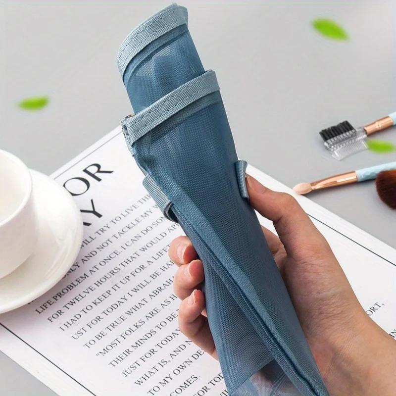 A4/A5 Morandi Double-layer Transparent Nylon Mesh Student Test Paper Classification Material Storage Bag,file Bag,pen Bag