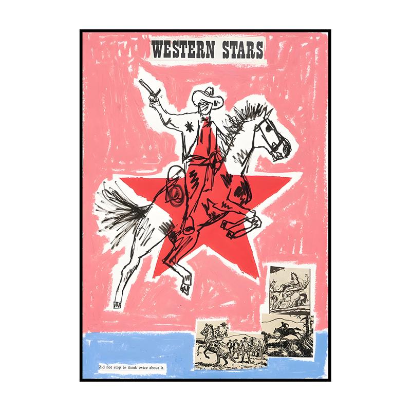 Abstract Classic Vintage Western Cowboy Poster Into The Wild Wall Art Print Canvas Painting for Living Room Home Decor Picture