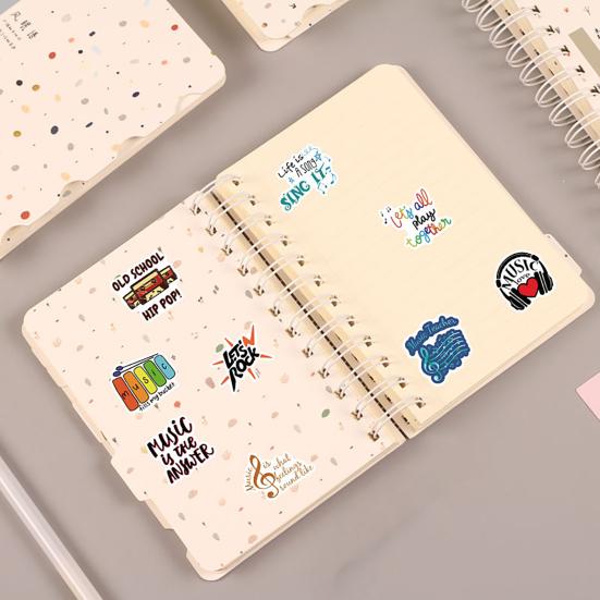 

50Pcs/Set Computer Decal No Residue Waterproof DIY Assorted Musical Guitar Sticker for