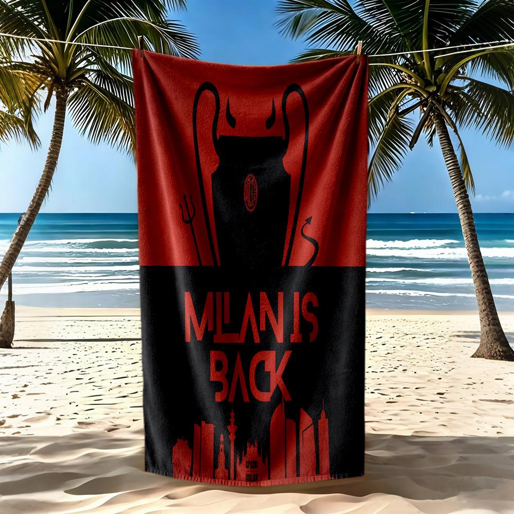 Ac Milan Beach Towel Quickdry Soft Microfiber Comfortable Lightweight