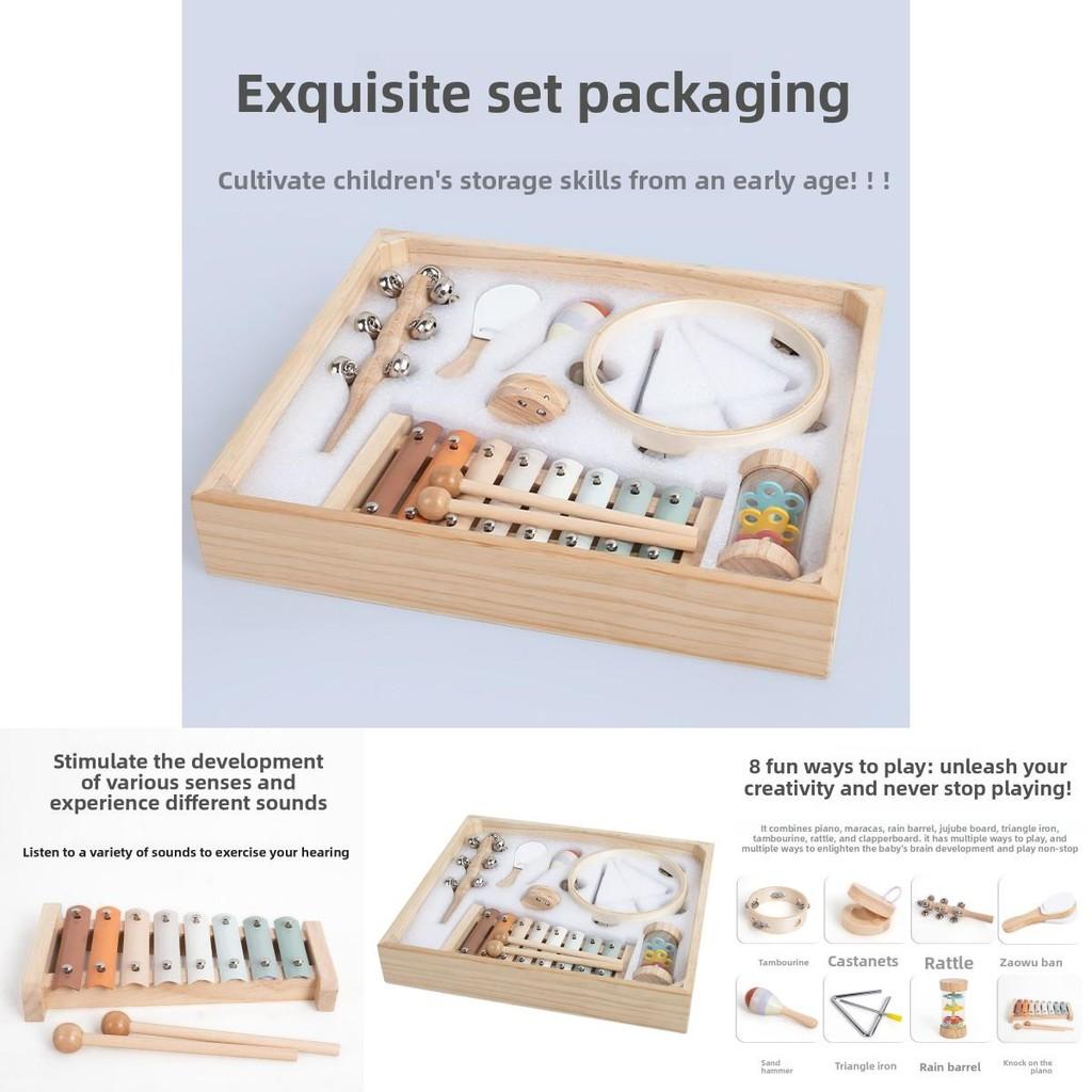 Wooden Glockenspiel Maracas Triangolo Music Enlightenment Children Puzzle Toy For Wooden Frame And Handheld Skills Development