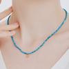 14Kgf Heart Pendant Natural Stone Necklace 92.5 Silver Csne0009