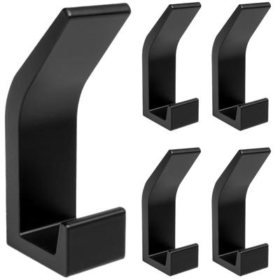 Set Of 5 Omnos Loft Hangers For Glue, Black