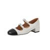 In the Autumn of 2025, the New Xiaoxiangfeng Korean Version of the Medium Heel Mary Jane Single Shoes Women's Light Mouth Round Head Color Matching Th