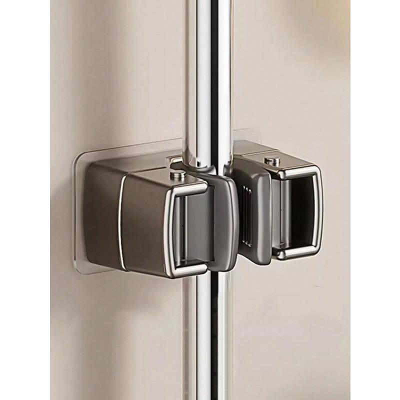 Wall Mounted Mop Broom Holder Modern Plastic Storage Clip No Drill Adhesive Storage Solution Grey разноцветный 558₽