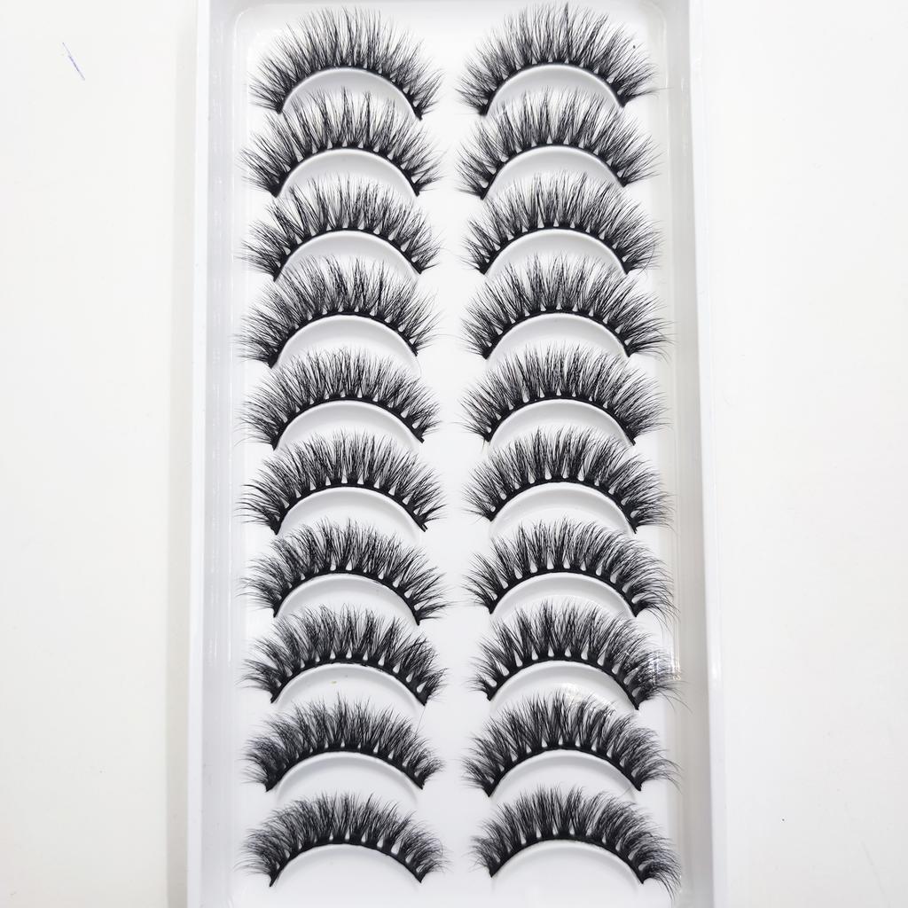 20 Style 10 Pairs Natural 3d Mink Lashes Soft False Eyelashes Cross Messy Dense Eye Lashes Extension Makeup Faux Cils Maquillaje