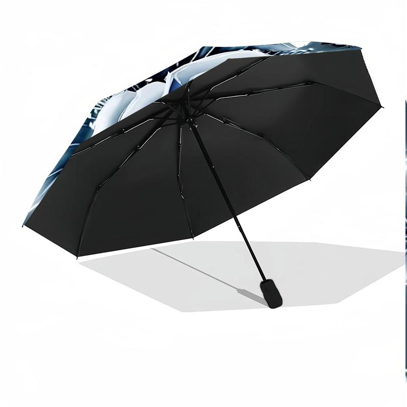 Blue Roses And Butterflies 8-Frame for Travel, camping, Casual Lightweight Portable Umbrella, Essential for every family Holidays Birthday Gift