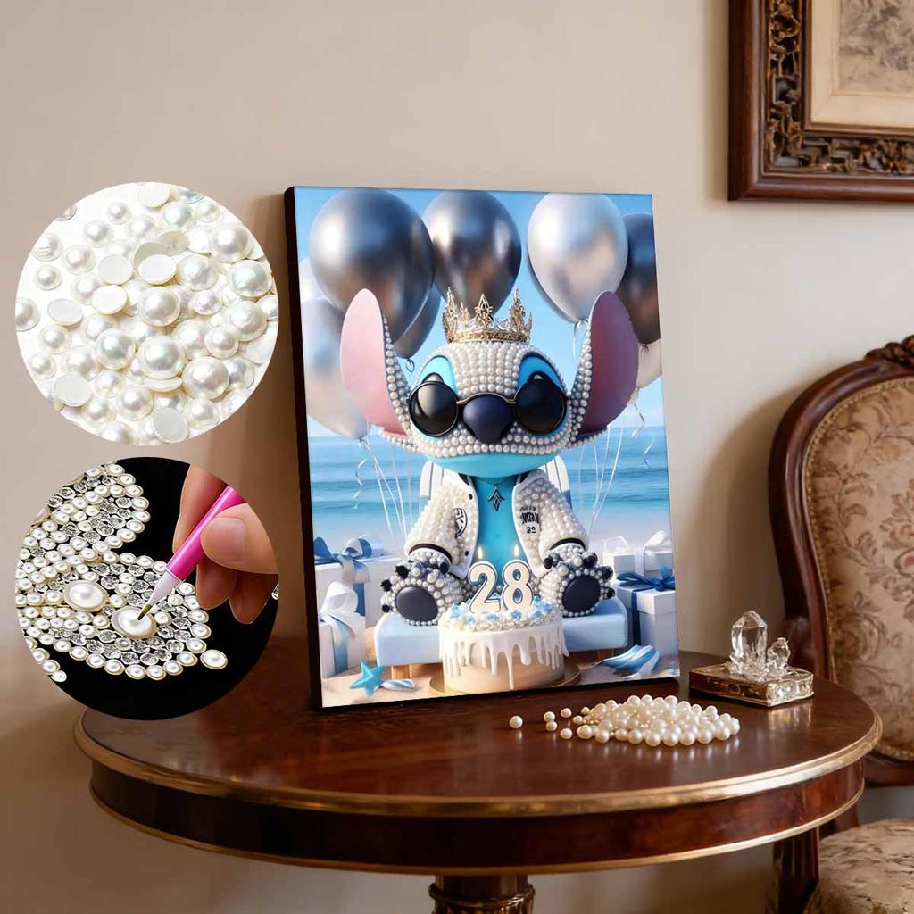 Disney Pearl Painting Stitch Birthday Party Creative Art 5D Exquisite Landscape Sparkling Craft Home Wall Decoration DIY Handmade Gift