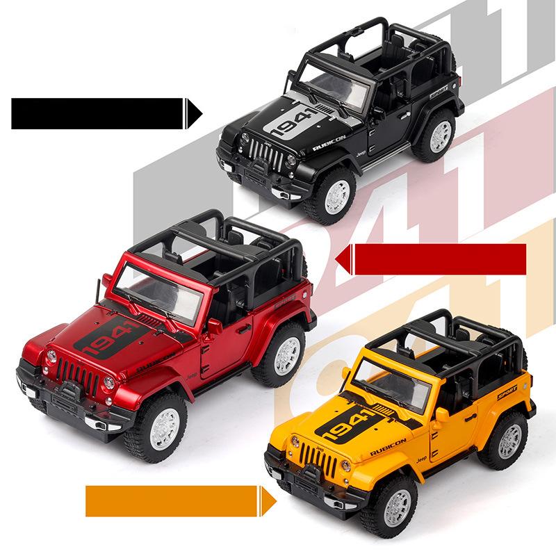 1/32 Scale Jeep Wrangler Rubicon Alloy Car Model Diecast Metal Toy Off Road Vehicles Car Model Miniature Car Model Gift for Children