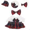 2Pcs Dolls Dress Suit with Bow Tie Hair Clip for 38cm Children's Gifts A