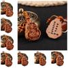 Religion Avalokitesvara Wood Keyring Bodhisattva Wooden Key Chain Peach Wood Keychain  Small Gift