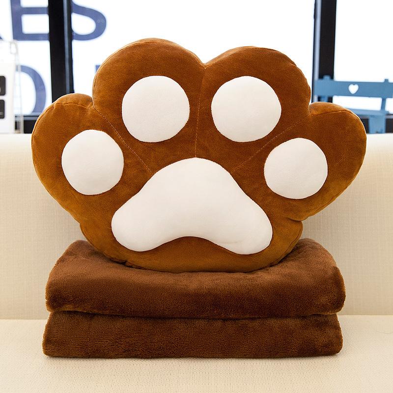 

Милое одеяло-кондиционер с кошачьими лапками, мягкое детское одеяло Xia Liang двойного назначения из пухового хлопка, подушка-плед 35*45cm кофейный