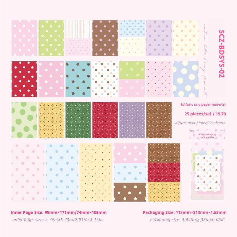 Wave Point Laboratory Series Vintage Colorful Polka Dots Landscape Material Paper Creative DIY Junk Journal Collage Stationery