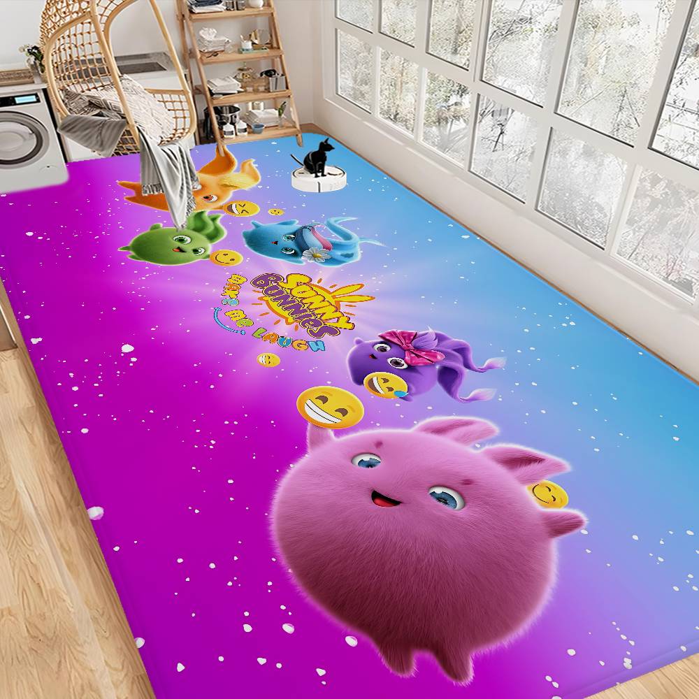 Sunny B-bunnies Floor Mat Rectangle Anti-slip Home Soft Badmat Front Door Indoor Outdoor Mat Hotel Decor Mat