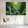 1pc Yongqing Forest Waterfall Background - Polyester Party, Spring and Summer Jungle Landscape Photography Background