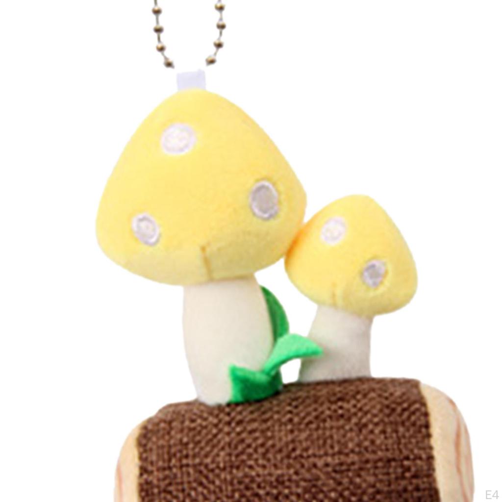 Keychain Backpack Decoration Stuffed Plush Mushroom Toy Handbag Charm Ornament for Party Favors